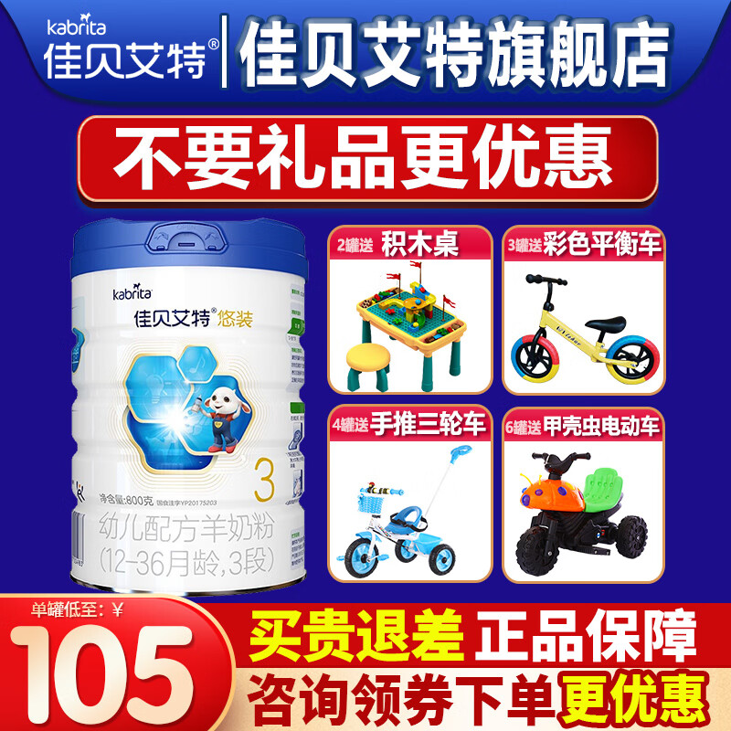 佳贝艾特（Kabrita）奶粉悠装(1-3岁适用)婴幼儿荷兰进口配方三段悠装Pro羊奶粉 3段800克使用感如何?