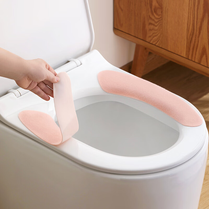 茶花马桶垫加厚四季通用吸附式可水洗马桶贴可爱家用厕所坐便器圈垫 【蓝色+粉色】20片