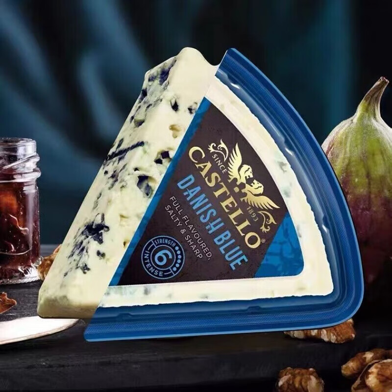 康创优品安拉castello三角蓝纹奶酪100g蓝波臭乳酪芝士即食干酪blue