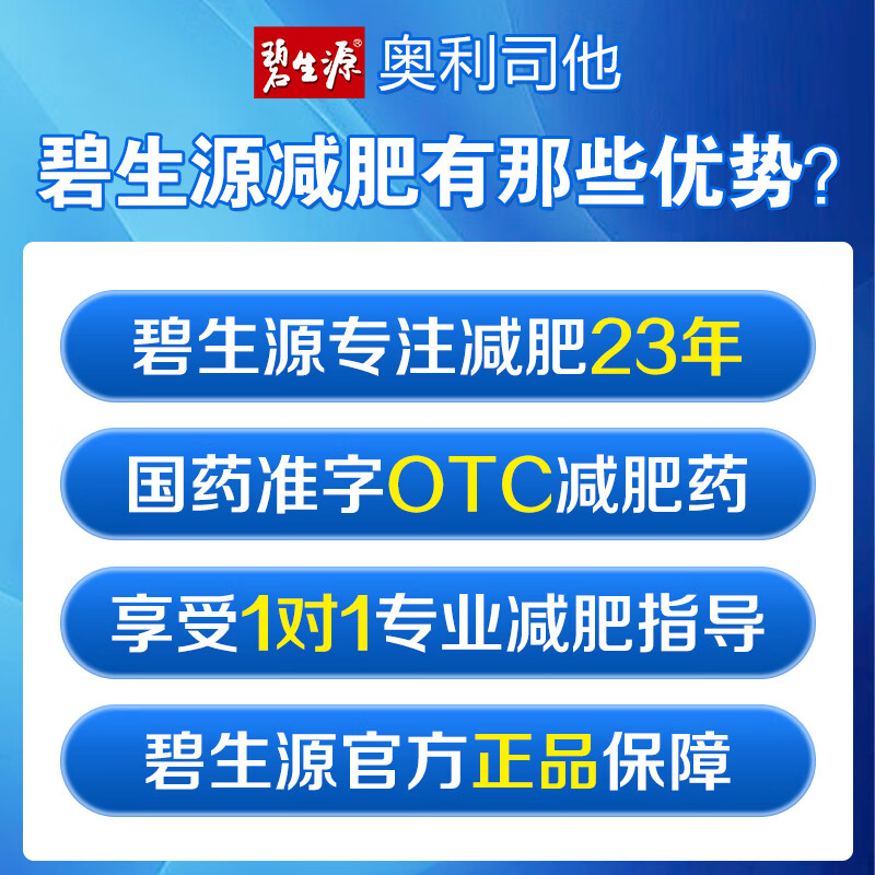 碧生源 奥利司他胶囊0.12g*25粒 减脂减重 减肥药 排油瘦身减肥 治疗肥胖 2盒共50粒【减肥减脂】