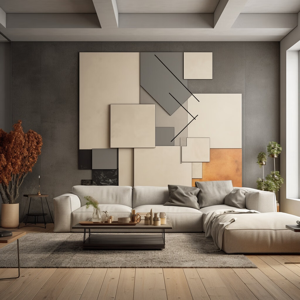 墙背景板简约几何方块集成墙板背景墙3dpet碳晶大板墙画 600宽竹木