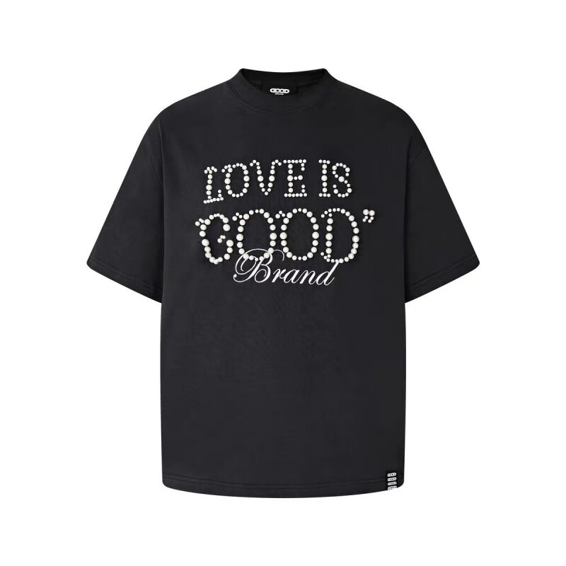 【珍珠迎好运】GOODBRAND LOVE IS GOOD珍珠标语短袖T恤 男女同款 红色 【红火限定】 XL 衣长77(170-200斤)