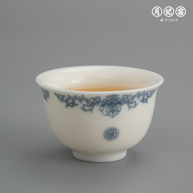 月记窑 羊脂玉瓷"平步青云"大套装 高端白瓷功夫茶具盖碗套装 "平步