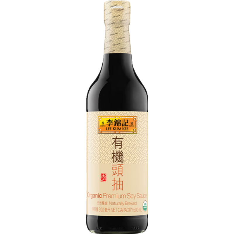 李锦记 有机头抽500ml 【0添加】 欧盟有机认证 生抽 点蘸炒炖酱油