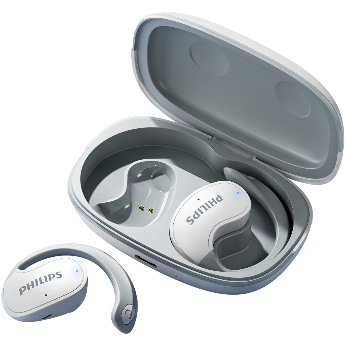 飛利浦（PHILIPS）藍牙耳機骨傳導(dǎo)概念真無線掛耳式開放式不入耳夾式運動跑步長續(xù)航高端降噪通用蘋果華為TAT2708-白