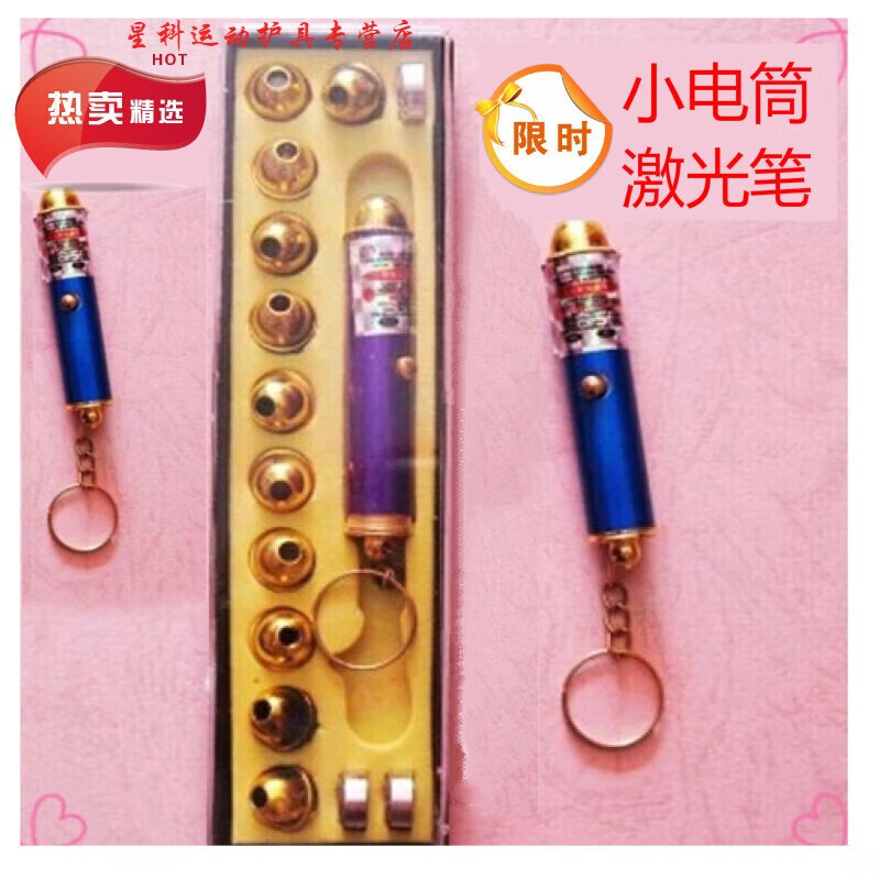 樂(lè)晨詩(shī)麗 兒童玩具紅點(diǎn)燈激光燈遠(yuǎn)射燈教學(xué)燈多頭小電筒圖案紅光沙盤售樓筆鐳射 12頭激光燈+備用電子