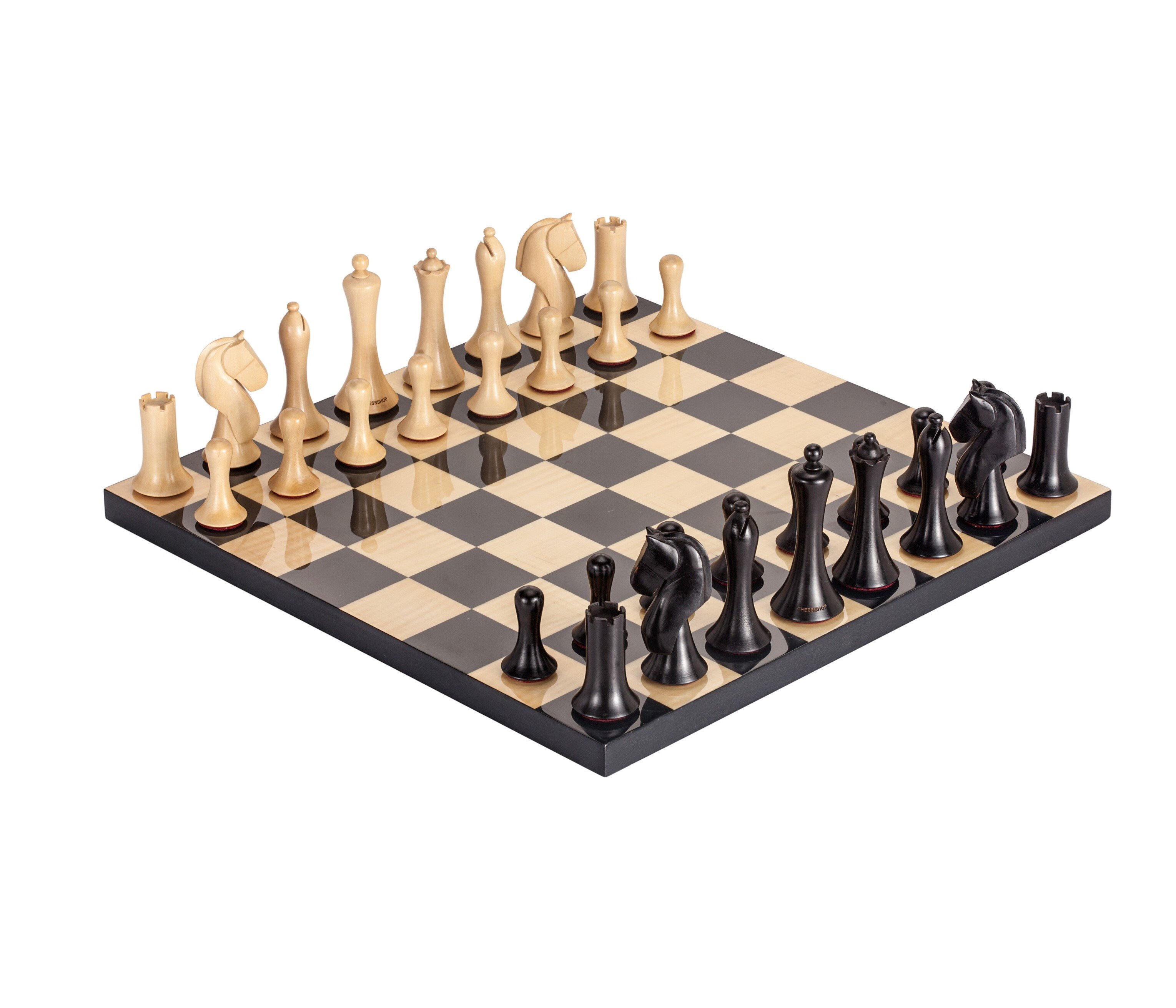 进口高档大号手工全实木国际象棋摆件礼品 黑色棋子 格/枫木影棋盘 棋