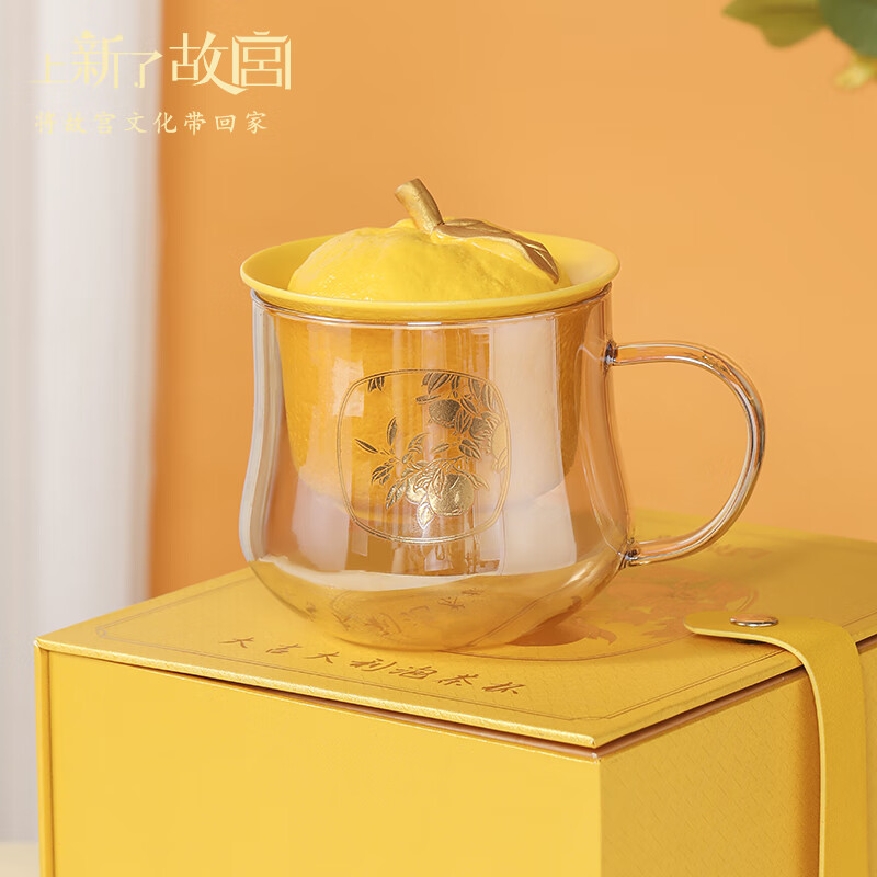 上新了文创 生日礼物泡茶杯 玻璃水杯办公室茶水分离杯陶瓷内胆送人 大吉大利泡茶杯