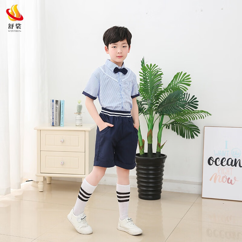 舒裟演出服幼兒園畢業(yè)照園服男女合唱服裝中小學(xué)生校服舞臺表演服 男款 如圖 85-95建議100(正常體重)