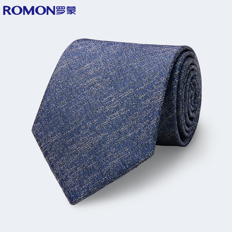 罗蒙领带男士商务正装8cm手打面试工作结婚领结礼盒装 蓝色 145*8cm 
