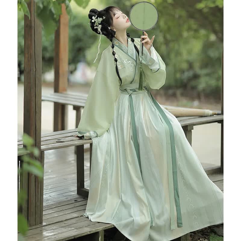 枫潇潇汉尚华莲汉服女仙 晋制一片式齐腰套装春秋新款中国风凌波仙子