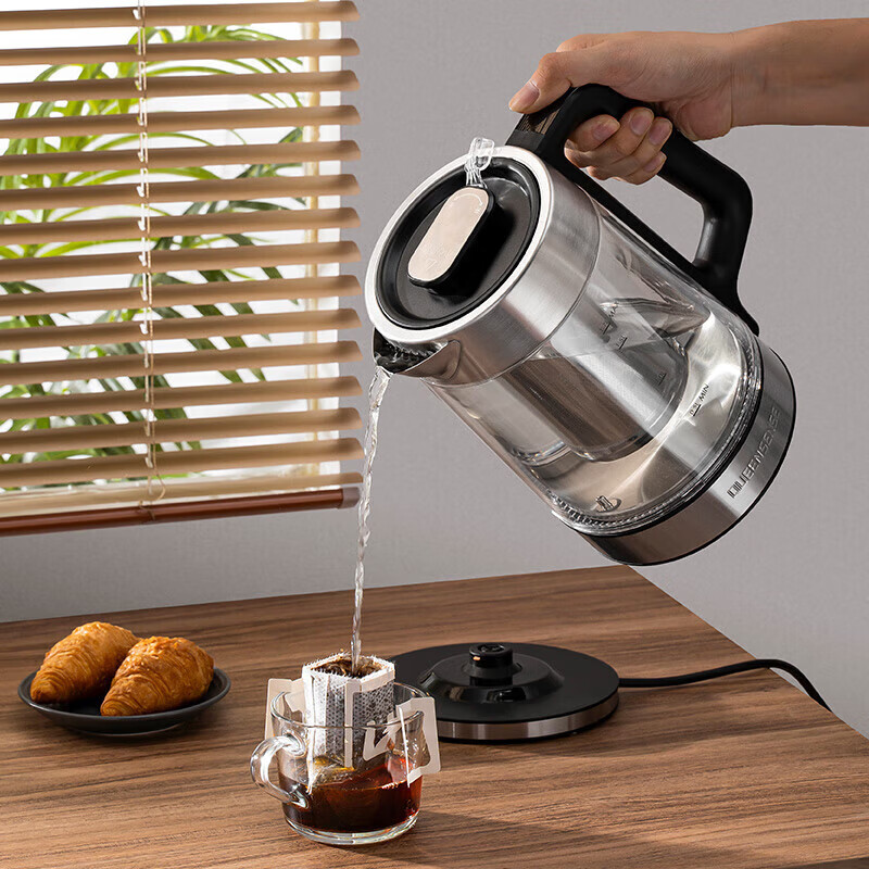 QUEENSENSE【顺丰速运】德国QUEENSENSE烧水壶家用电水壶保温热水壶玻璃电热水壶开水壶 1.7L 【经典款】保温24H+双层防烫+智能温控