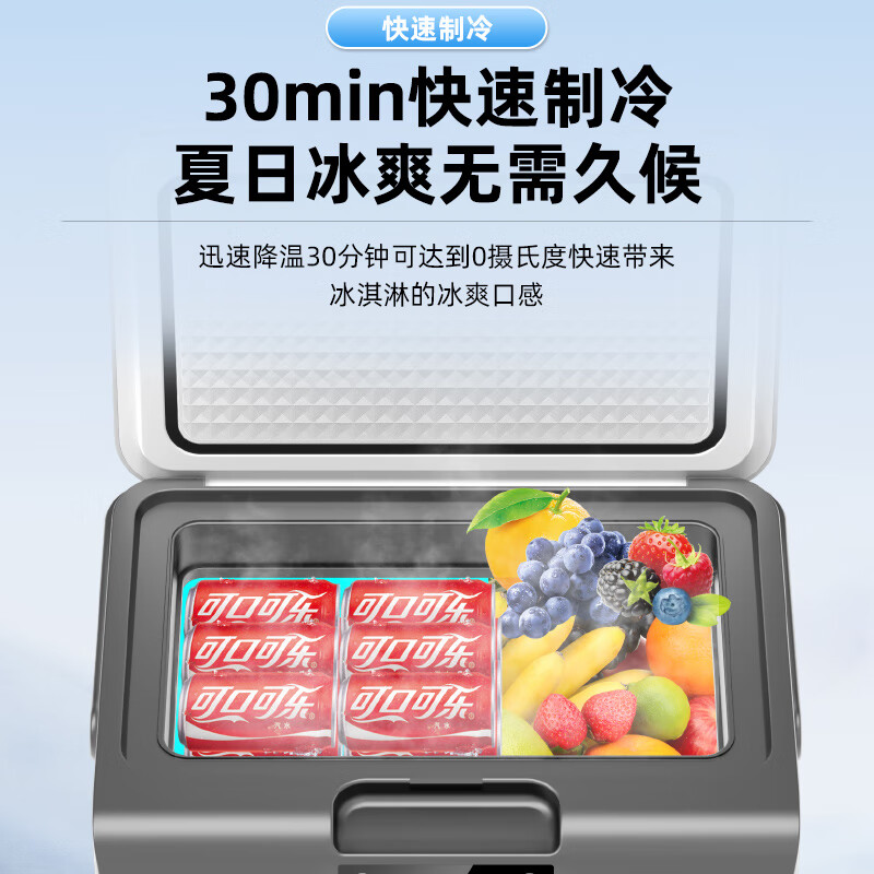 酷宝（Coolbox）迷你小冰箱租房用小型冰箱宿舍冷藏冷冻药品母乳雪糕一人车载冰柜 双核数显提手冷藏款 车家两用 15L