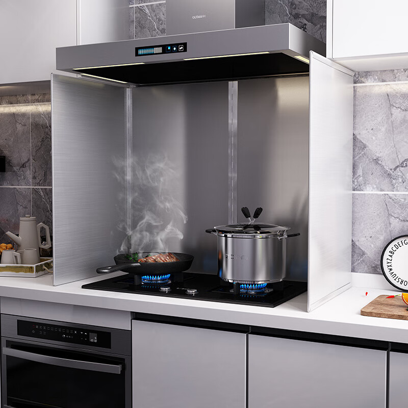 czsae厨房用品煤气灶台挡油板隔油不锈钢全钢炒菜隔热防烫防溅油烟