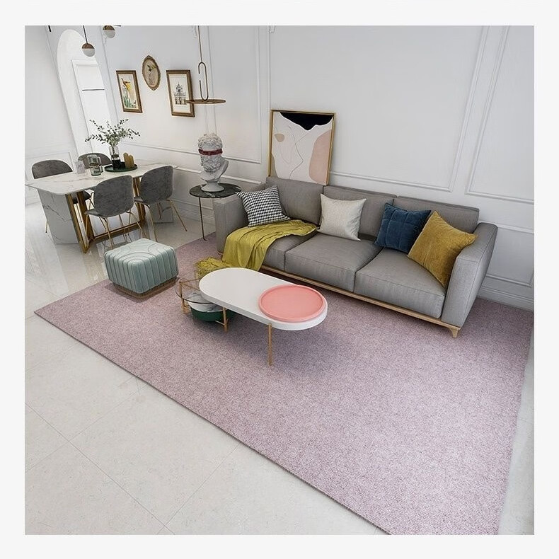 地毯房间卧室客厅大面积全铺办公室TPE防滑隔音耐脏可裁剪地毯 米驼细条纹防滑TPE加厚 2米宽*6米长