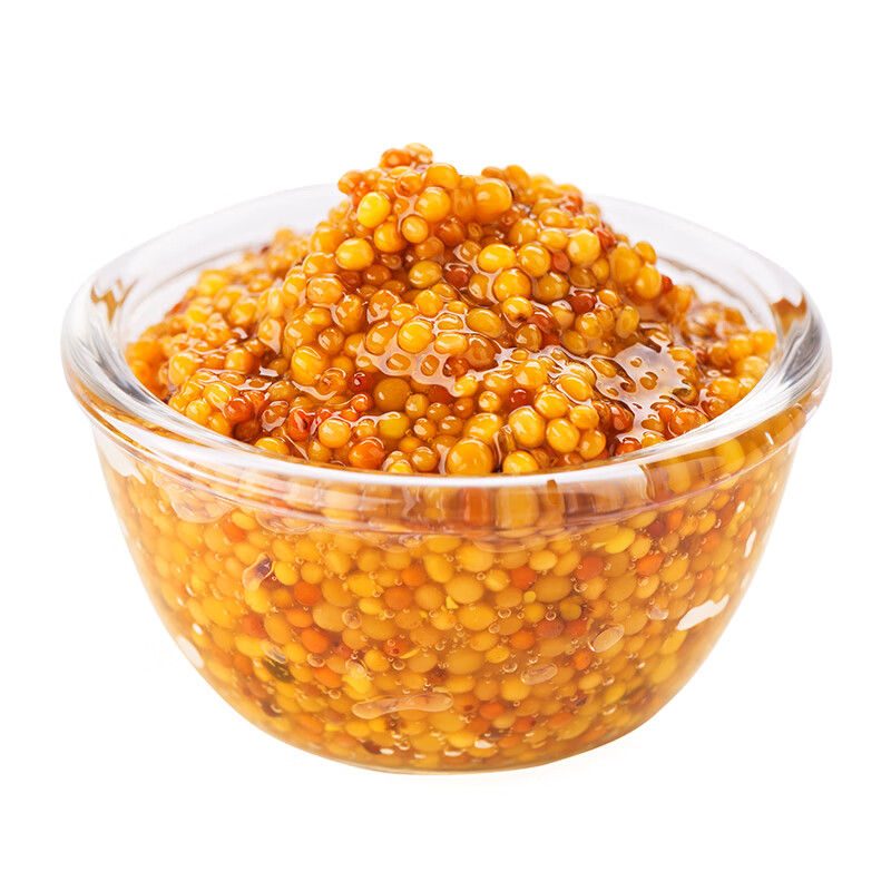 虎钢馋第戎芥末酱黄芥末雷恩黄颗粒粗粒芥末籽酱法国法式芥末不是辣的