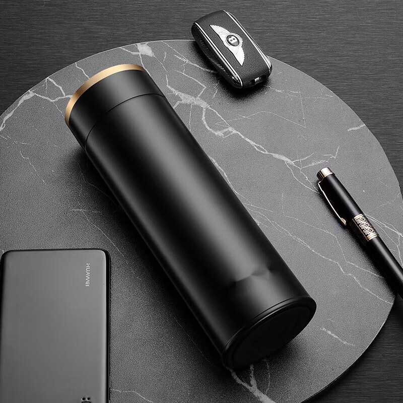 oneday【高端品牌】智能保温杯男女不锈钢定制刻字泡茶水 绅士黑