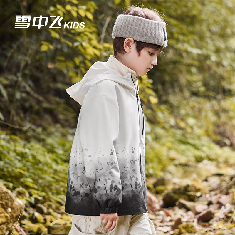 雪中飞kids春冬新款男女童三合一户外登山两件套保暖外套 黑色0451 150