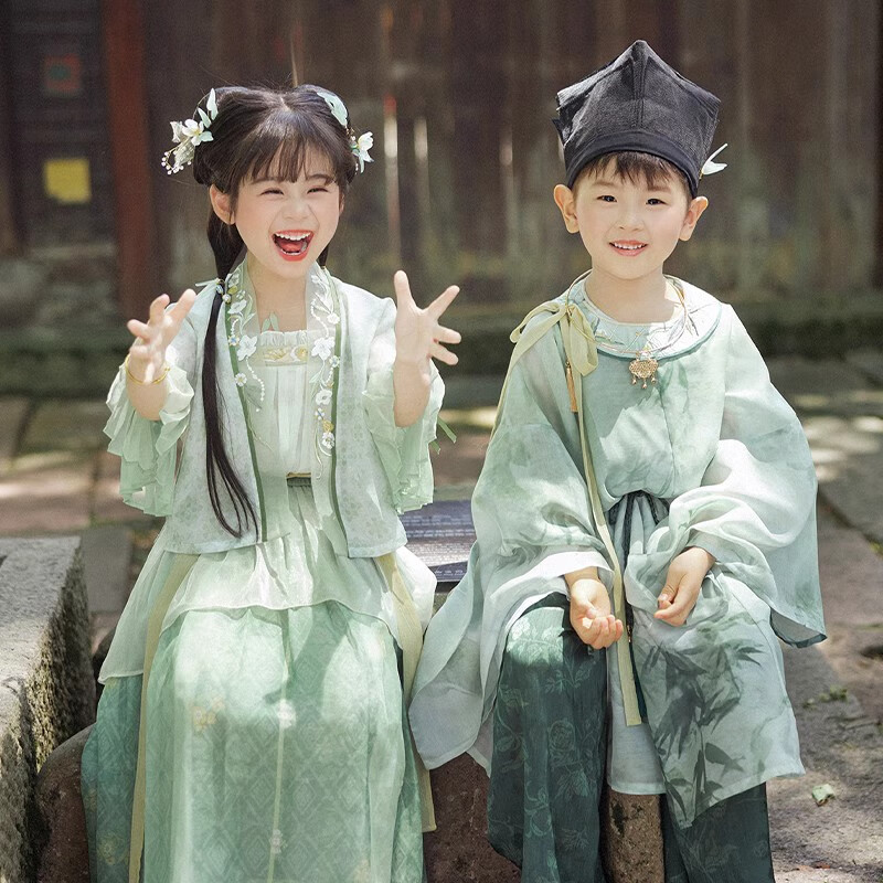 十三余童装[风林长夏]新中式国风汉服男女款套装学子服表演服儿