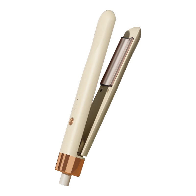 扬子弧形夹板直板夹男卷发棒 不伤发高颅顶发根蓬松夹板神器 女直卷两用刘海电夹发板 淡雅黄【三千万负离子+4档控温防烫+陶瓷釉双重护发