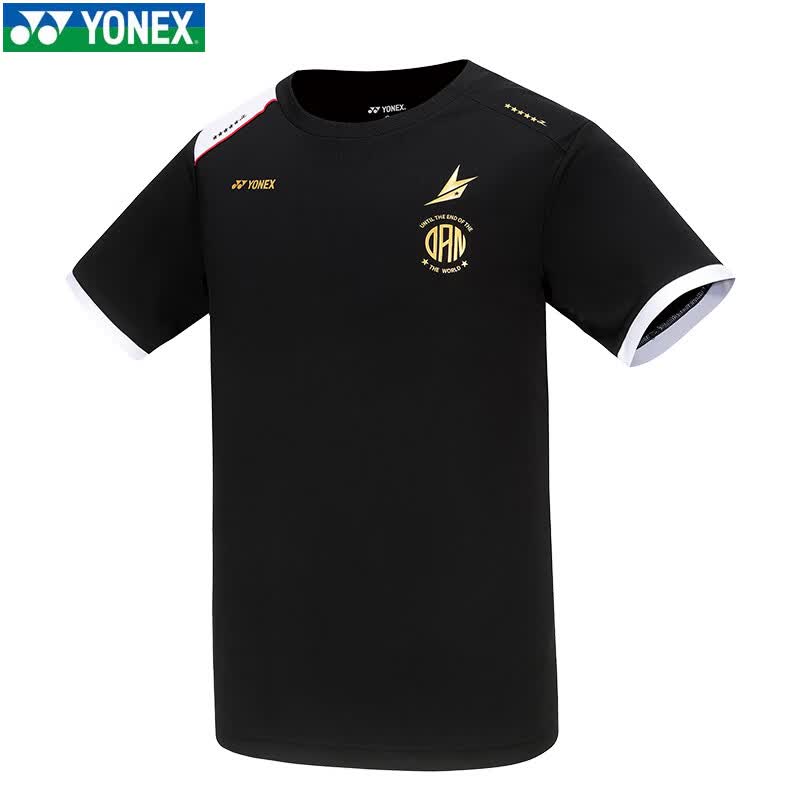 尤尼克斯新款尤尼克斯YY羽毛球服运动服林丹系列透气速干短袖T恤上衣 男款-10089LDCR-黑 XL