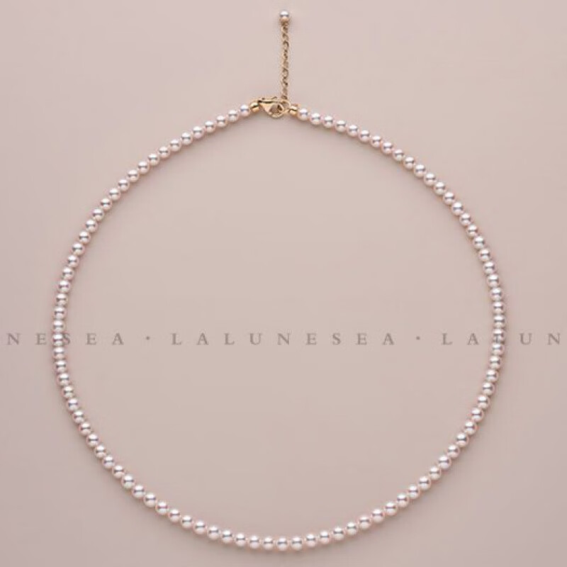 天然极光海水baby珍珠稀有轻奢优雅仙女项链小珠子 珍珠直径4mm 项链总长40厘米+5厘米延长链