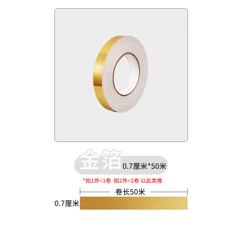 萌念金色衣柜贴金色银色贴纸自粘防水金属装饰条柜子门金边金条金纸墙
