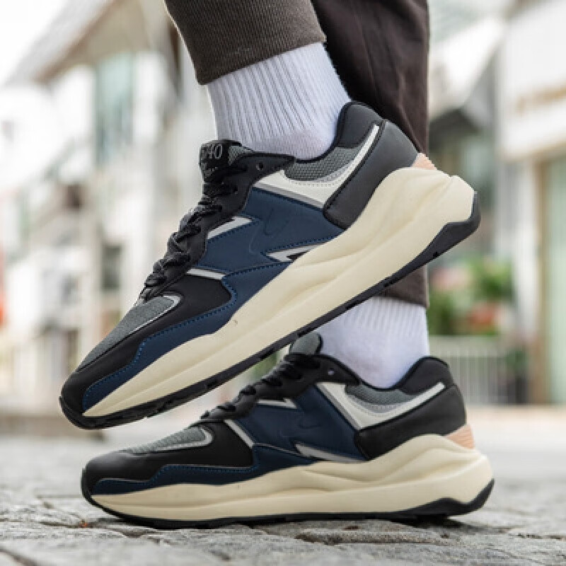 新百伦官方nb系列女老爹运动休闲鞋男士跑步鞋字母新款 旗舰蓝白 36