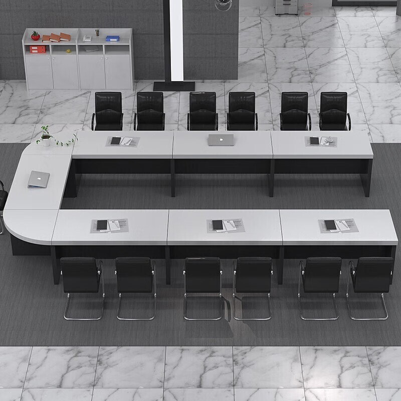 北凌拼接u型会议桌自由组合创意桌办公会议室长条培训桌椅加厚椭圆桌