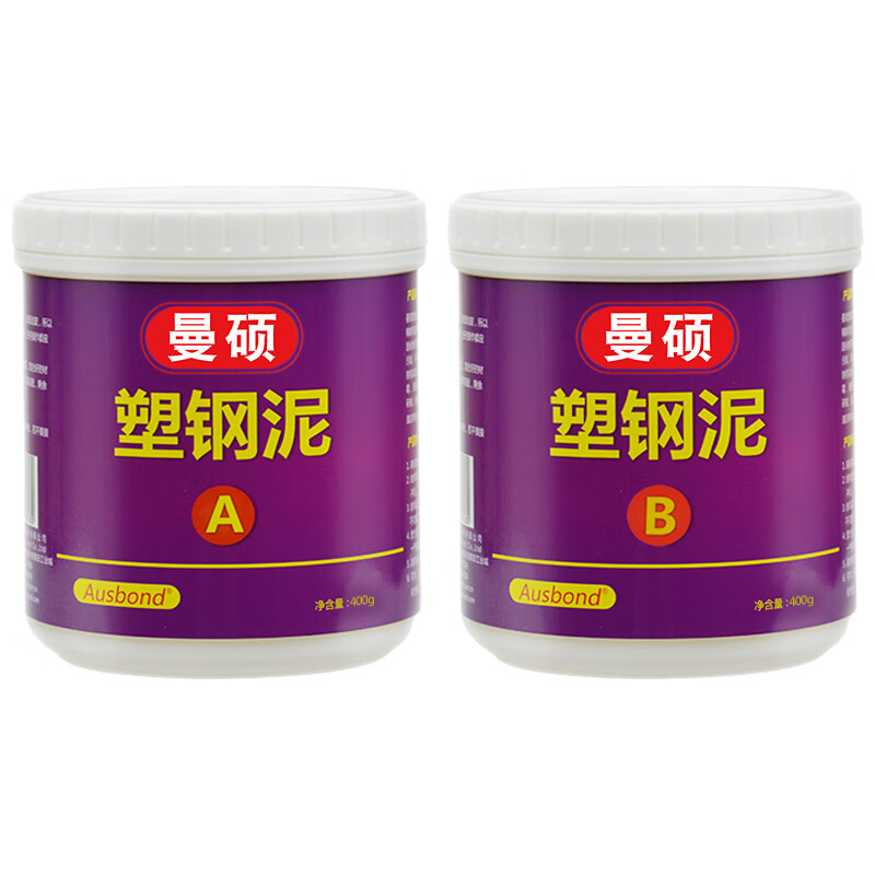 奥斯邦（Ausbond）曼硕塑钢泥堵漏王陶瓷胶泥朔钢塑刚土卫生间瓷砖封边防霉防水胶水 白色800克