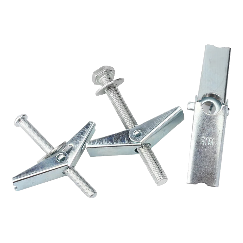 固萬(wàn)基(GUWANJI)鐵飛機(jī)膨脹螺絲空心墻纖維/石膏板蘭花夾壁虎傘型脹塞國(guó)標(biāo)緊固件 圓頭M4x50(10套)打孔12