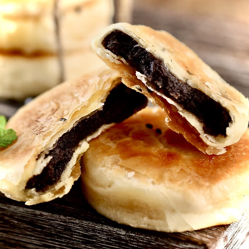 纳嘉新红豆饼手工矮潮汕子红豆馅饼豆沙馅糕点酥饼酥皮豆沙饼老式