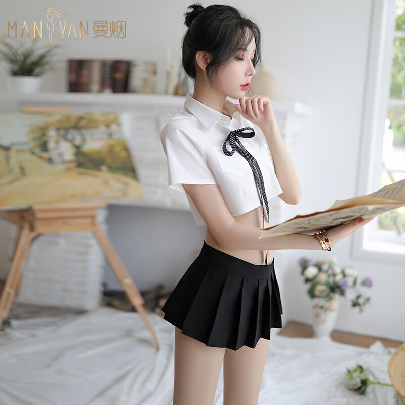 服制服性感小胸女仆装诱惑透明jk激情套装性趣挑逗睡衣 性感清纯套装