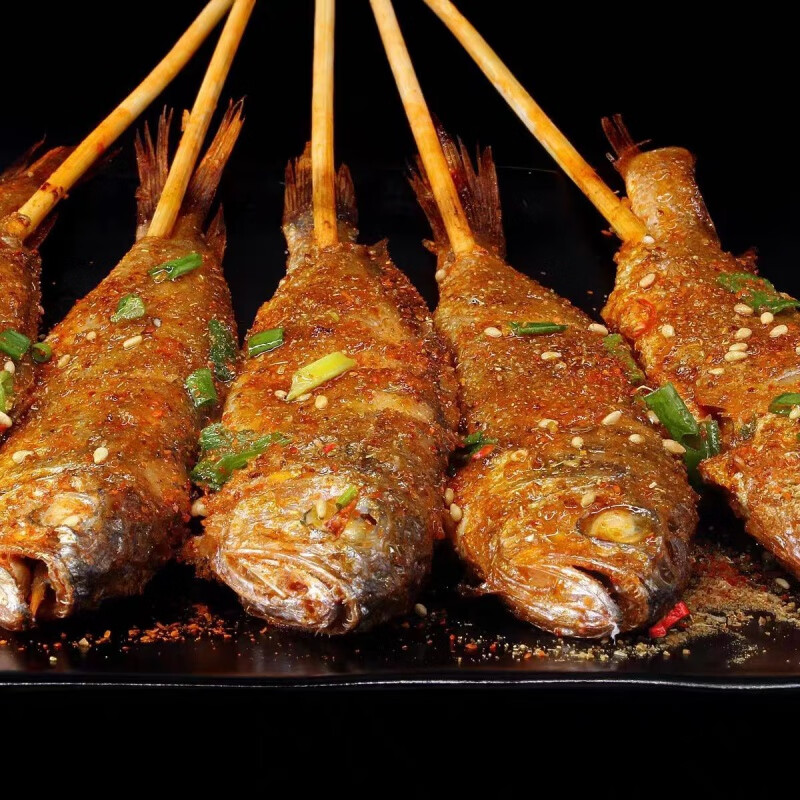 I新鲜网红夜猫子小黄鱼串鲜活冷冻半成品商用烧烤小吃1桶1600g 小黄鱼1袋20串