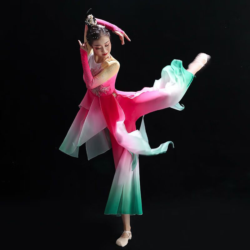 锦结思古典舞演出服女飘逸中国风江南秧歌服扇子舞蹈服装独舞伞舞表演