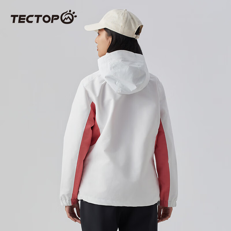 探拓(TECTOP)户外服两件套男女三合一可拆卸抓绒衣内胆户外登山防风保暖外套 女白色 XL