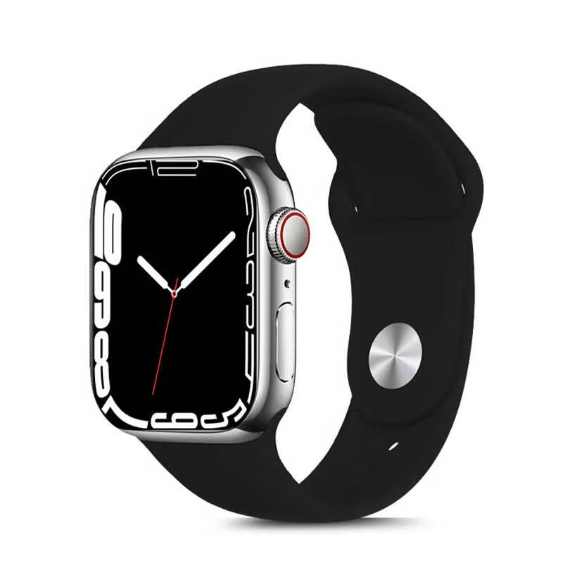 崇捷 适用于苹果手表iwatch表带ultra2/S9/8/7/6/SE/5/手表带运动硅胶表带男女通用 质感黑【苹果表带38/40/41通用】