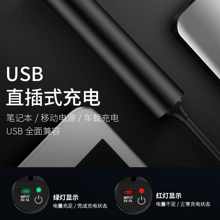 神火紫光手电筒紫外线猫藓灯蔬菜荧光剂检测 365nm玉石鉴定验钞笔 S11-H【365nm紫光,续航3小时】