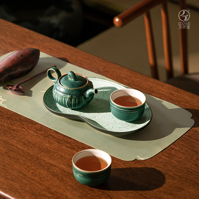 万仟堂功夫茶具套装 陶瓷高档茶盘整套茶具高档礼盒 唐宫茶宴联名随手