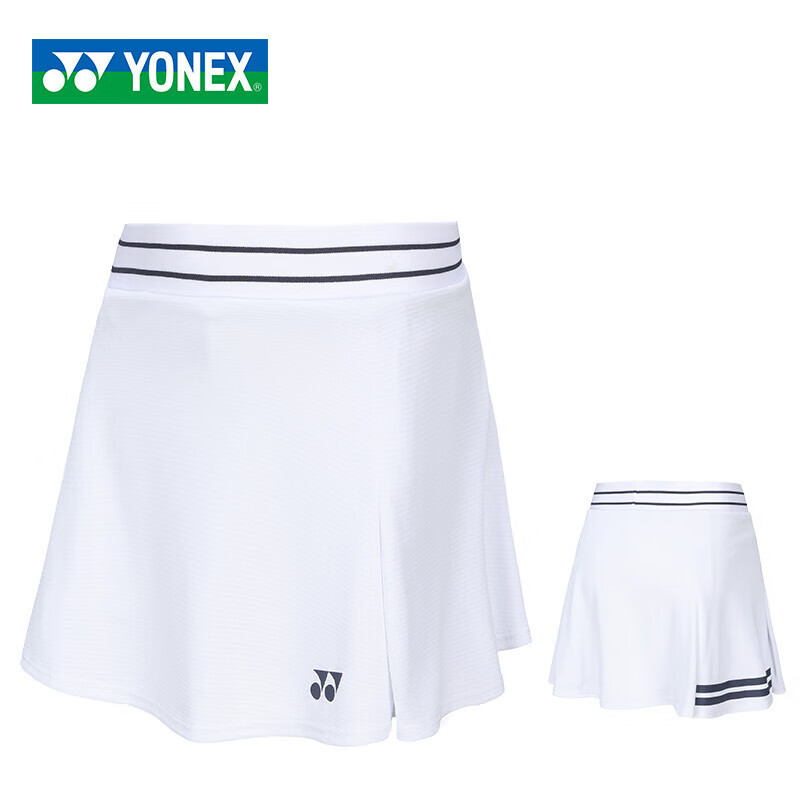 YONEX尤尼克斯羽毛球服yy短袖短褲T恤吸汗透氣卡通運動背心青少年兒童 420034BCR白色（011）半身裙 J130