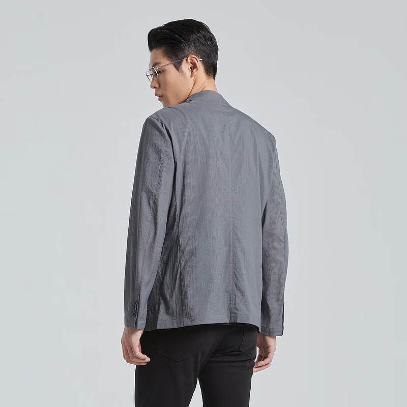 利郎官方空调服轻薄西服外套男夏季薄款单西2024新款通勤男士皮肤衣 浅灰 薄款 175/88A