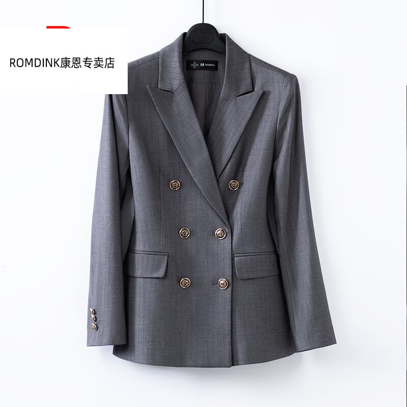 kups感灰色西装外套女春秋时尚气质通勤职业套装高端正装休闲西服