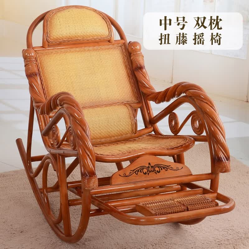 动蚁藤椅摇摇椅天然真藤藤编躺椅大人老人家用阳台休闲懒人午睡逍遥椅