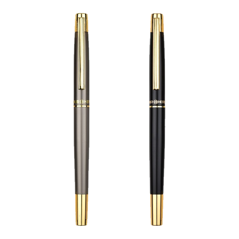 英雄(HERO)美工笔钢笔暗尖弯头弯尖硬笔书法笔成人练字专用男女手绘书法美工钢笔 免费刻字 灰色0.5mm+黑色0.8mm【简装礼盒】