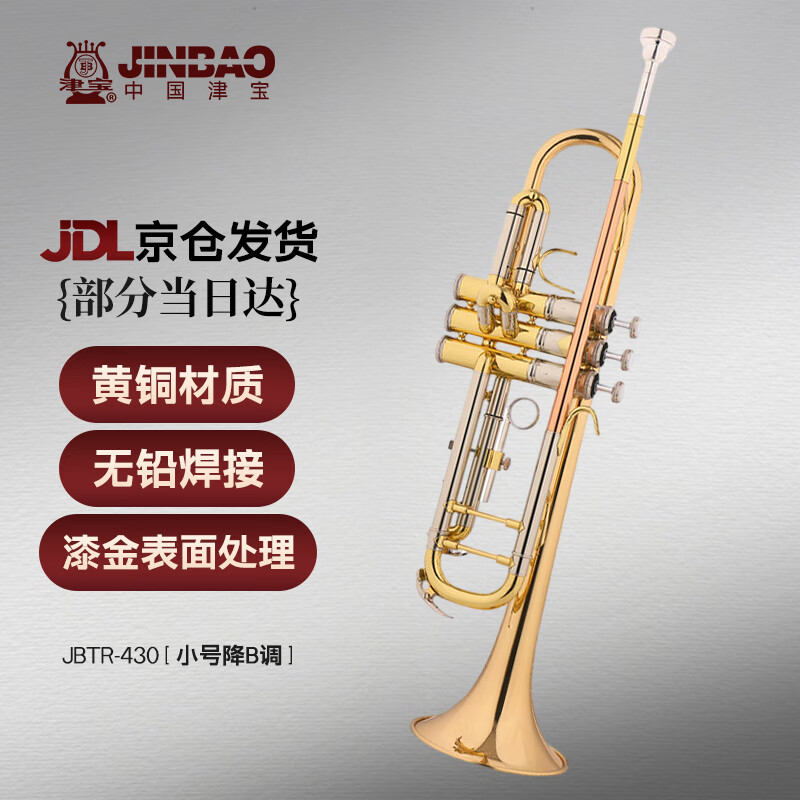 津宝JBTR-430小号乐器 降B调儿童初学学生演奏考级黄铜西洋吹管乐器