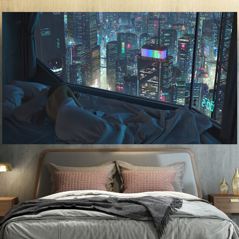 动漫二次元海报自粘墙贴画屋装饰房间学生墙纸宿舍壁画纸 赛博朋克-g