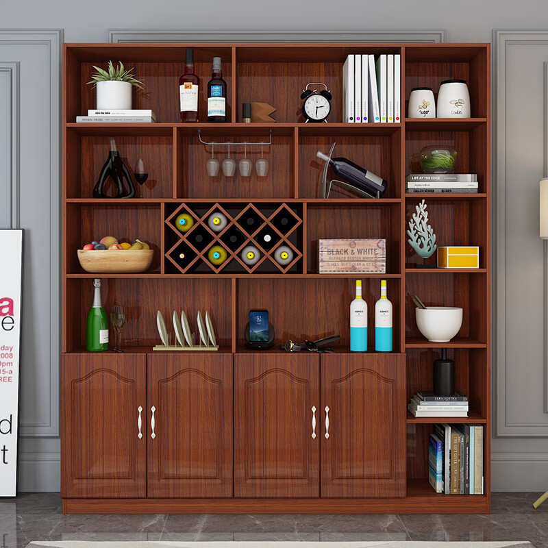 现代中式风格酒柜客厅2023新款鞋柜一体靠墙家用餐厅简约实木新餐 180