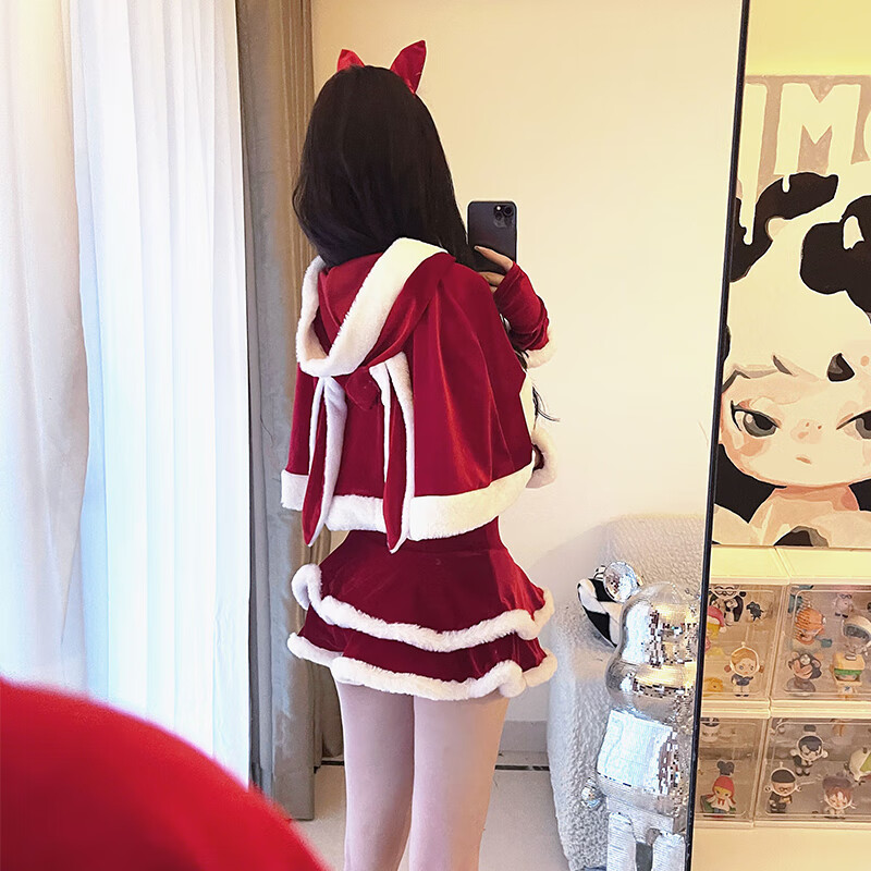 语如烟圣诞节服装成人女性感兔女郎制服女王装披风红色大斗篷圣诞战袍