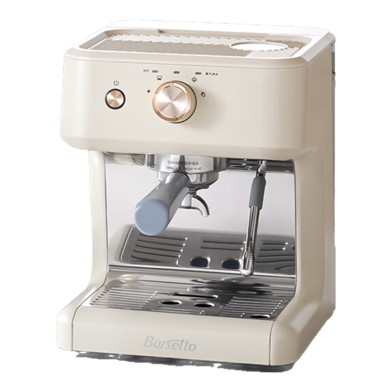Barsetto 百胜图意式半自动冷萃咖啡机小型咖啡机 智能控温 泵压浓缩萃取 一体式蒸汽打奶泡机BAE-M2C米白色 金杯冷萃版丨米白色