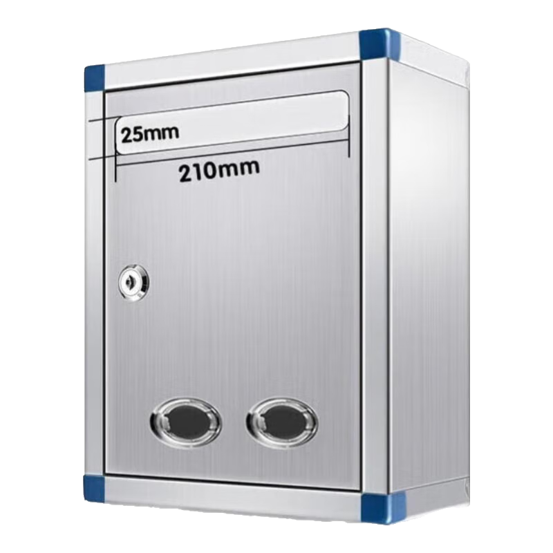 協(xié)同不銹鋼意見箱舉報(bào)箱帶鎖建議箱投票掛墻式投訴信箱 大號(hào)前彈簧投遞口【帶透視孔】